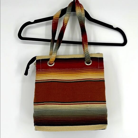 El Paso Saddleblanket Co Handbags - El Paso Saddle Blanket Striped Multicolor Tote Bag Purse Navajo Western Boho